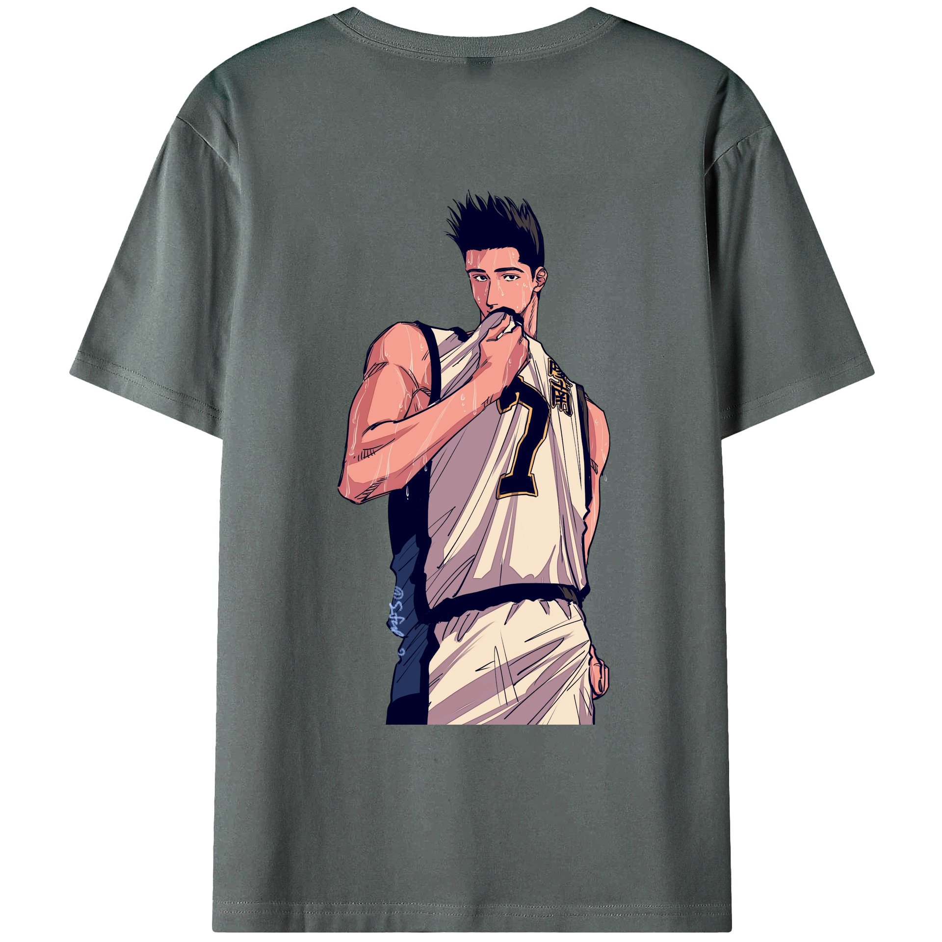 （画像用） SLAM DUNK／スラムダンク 綿100％ メンズ半袖Tシャツ（バックプリント） 通気性